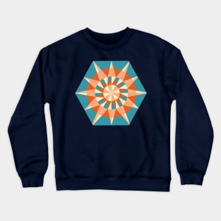 Kaleidoscope Retro Blue Crewneck Sweatshirt